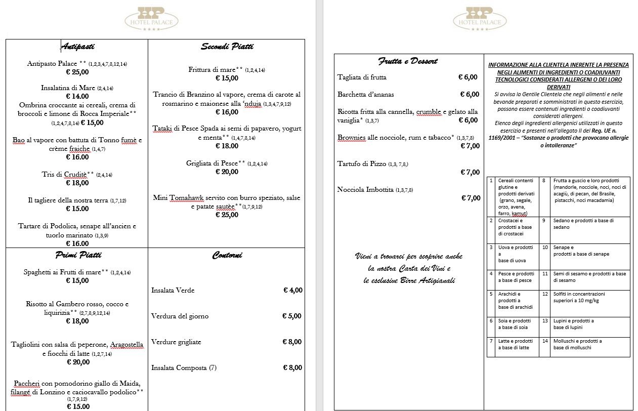 MENU ITA SITO